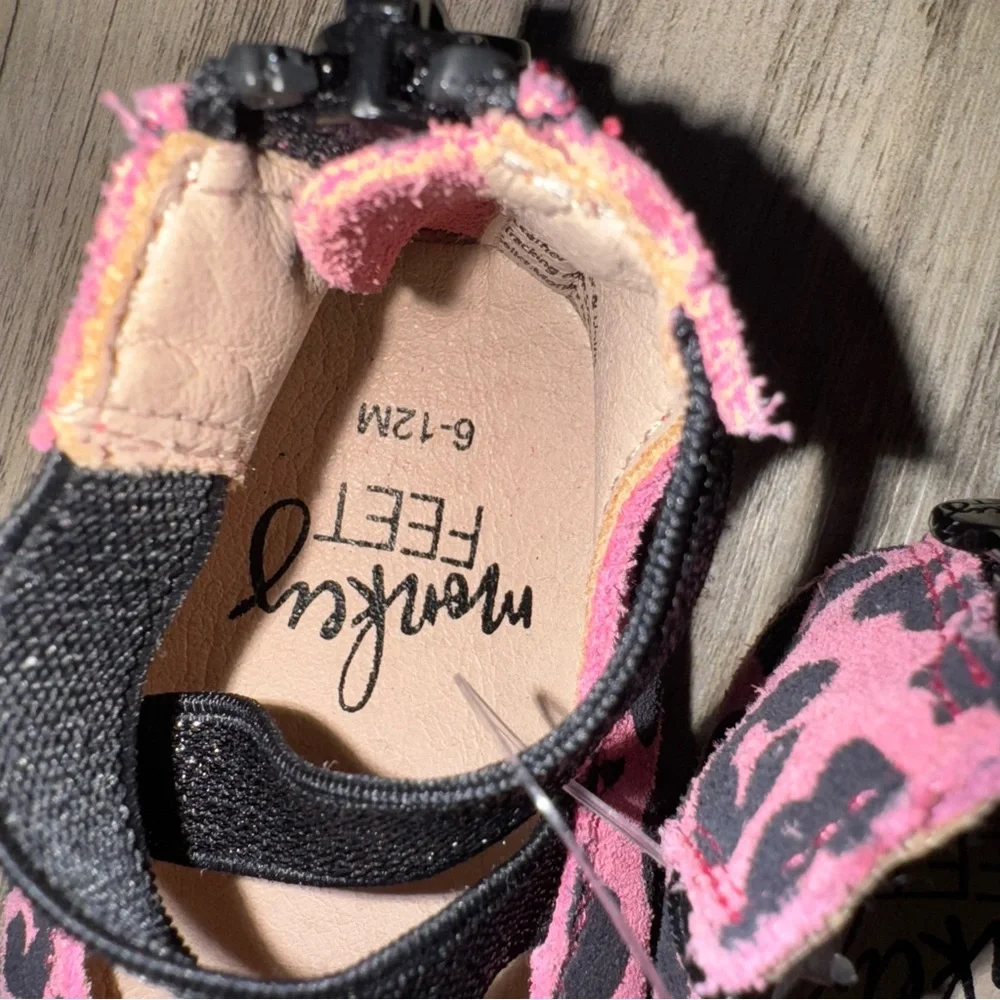 Monkey Feet Pink Leopard Baby Sandals